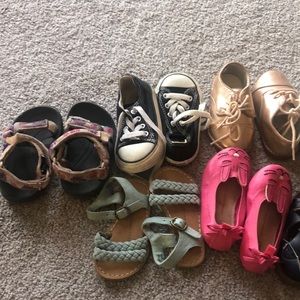 Girls gap, Zara, converse and teva shoes